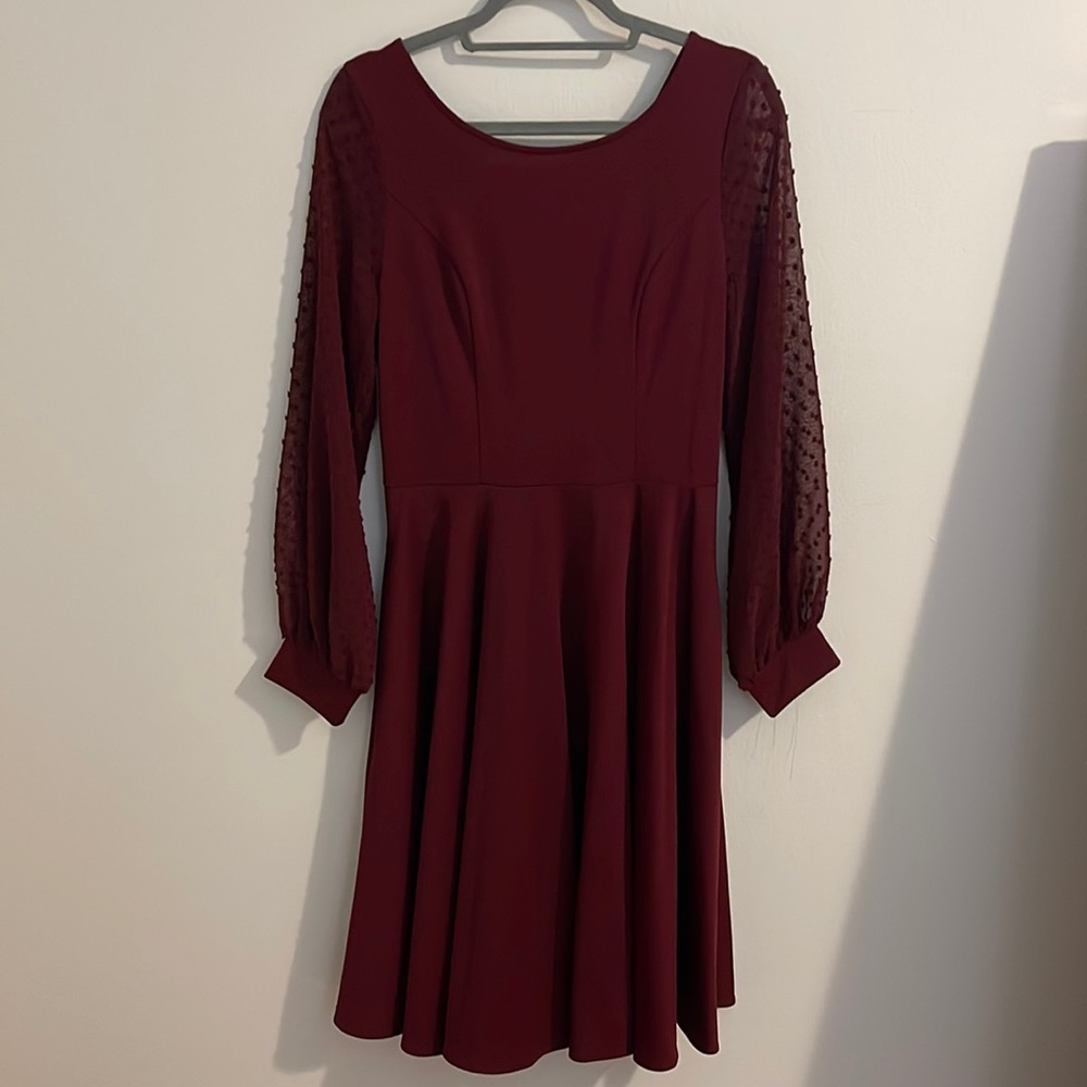 Burgundy Flare Dress